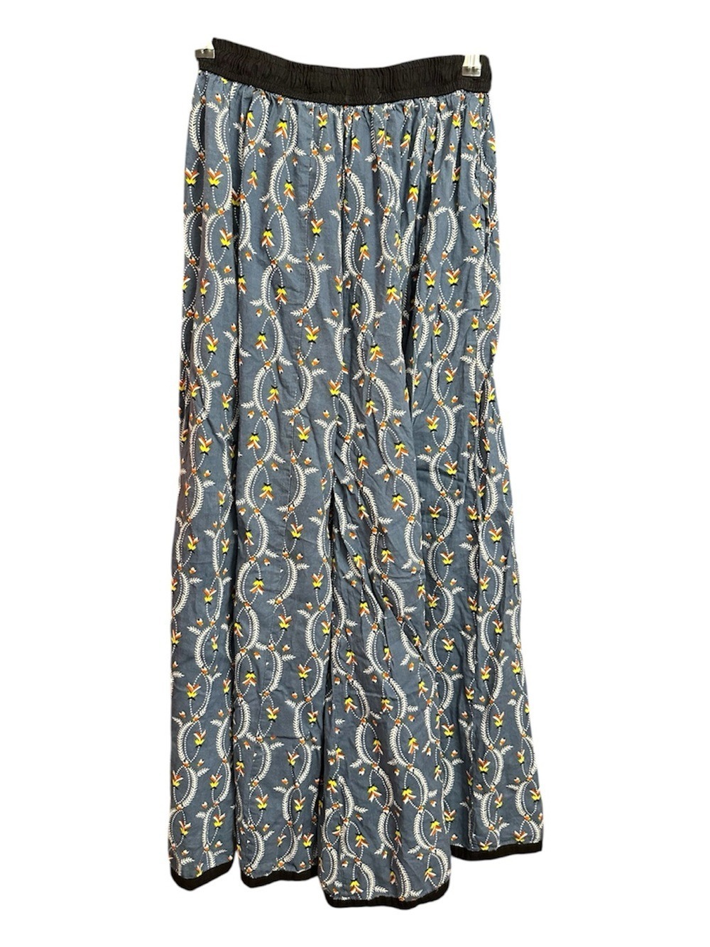 Ayasya Super Fun 70’s Inspired Palazzo Pants with Blue Floral Pattern - Picture 6 of 8